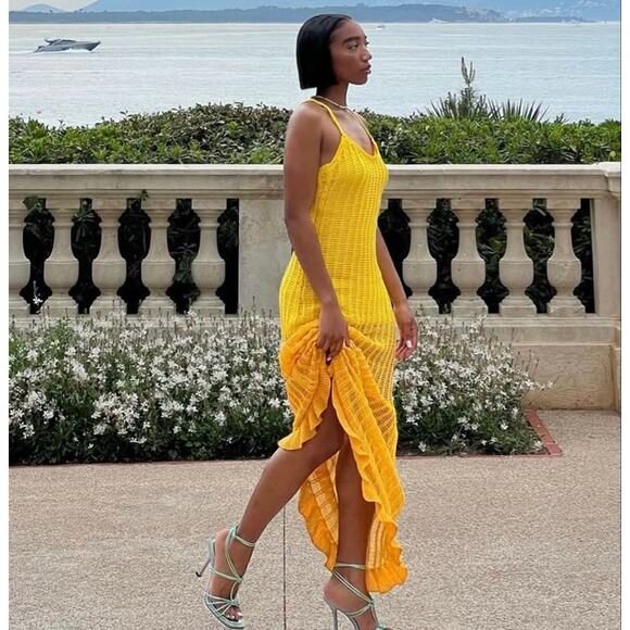 MANGO X SIMON MILLER BLOGGER FAVE!!! Long Dress with Ruffled Hem NWT - Picture 11 of 16